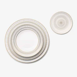 Plates|Baccarat Arcadia Gold & Platinum Soup Bowls, Set of 2