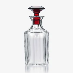 Decanters|Baccarat Harcourt 1841 Whiskey Decanter Clear & red