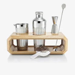 Bar Accessories|Baccarat Octogone Bar Accessory Case Natural Oak