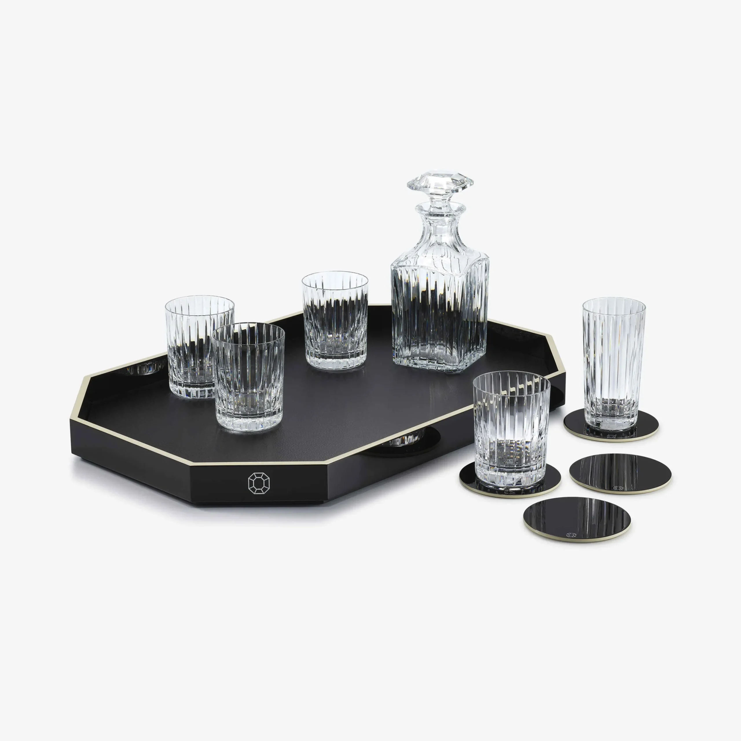 Trays & Coasters|Baccarat Octogone Tray L Black