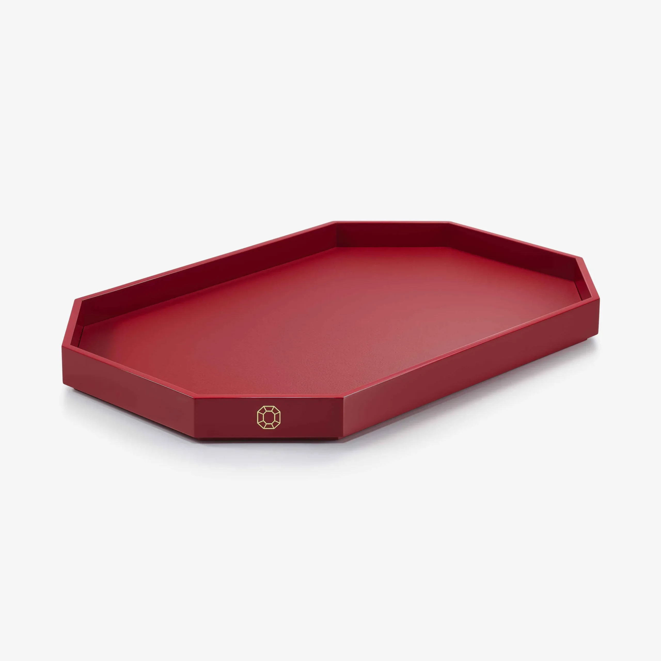 Desk Accessories|Trays & Coasters|Baccarat Octogone Tray L Red