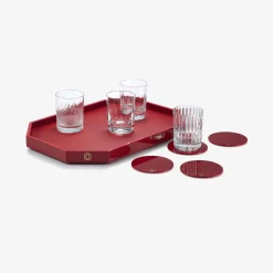 Desk Accessories|Trays & Coasters|Baccarat Octogone Tray L Red