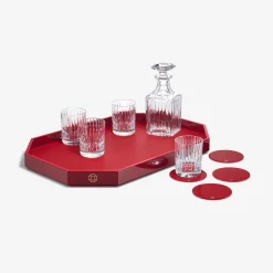 Trays & Coasters|Baccarat Octogone Tray L & Coaster X4 & Harmonie Tumblers & Whiskey Decanter | United States