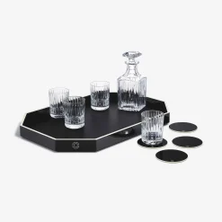 Trays & Coasters|Baccarat Octogone Tray L & Coaster X4 & Harmonie Tumblers & Whiskey Decanter | United States