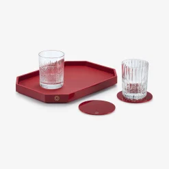 Desk Accessories|Trays & Coasters|Baccarat Octogone Tray S Red