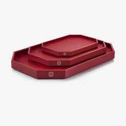 Desk Accessories|Trays & Coasters|Baccarat Octogone Tray S Red