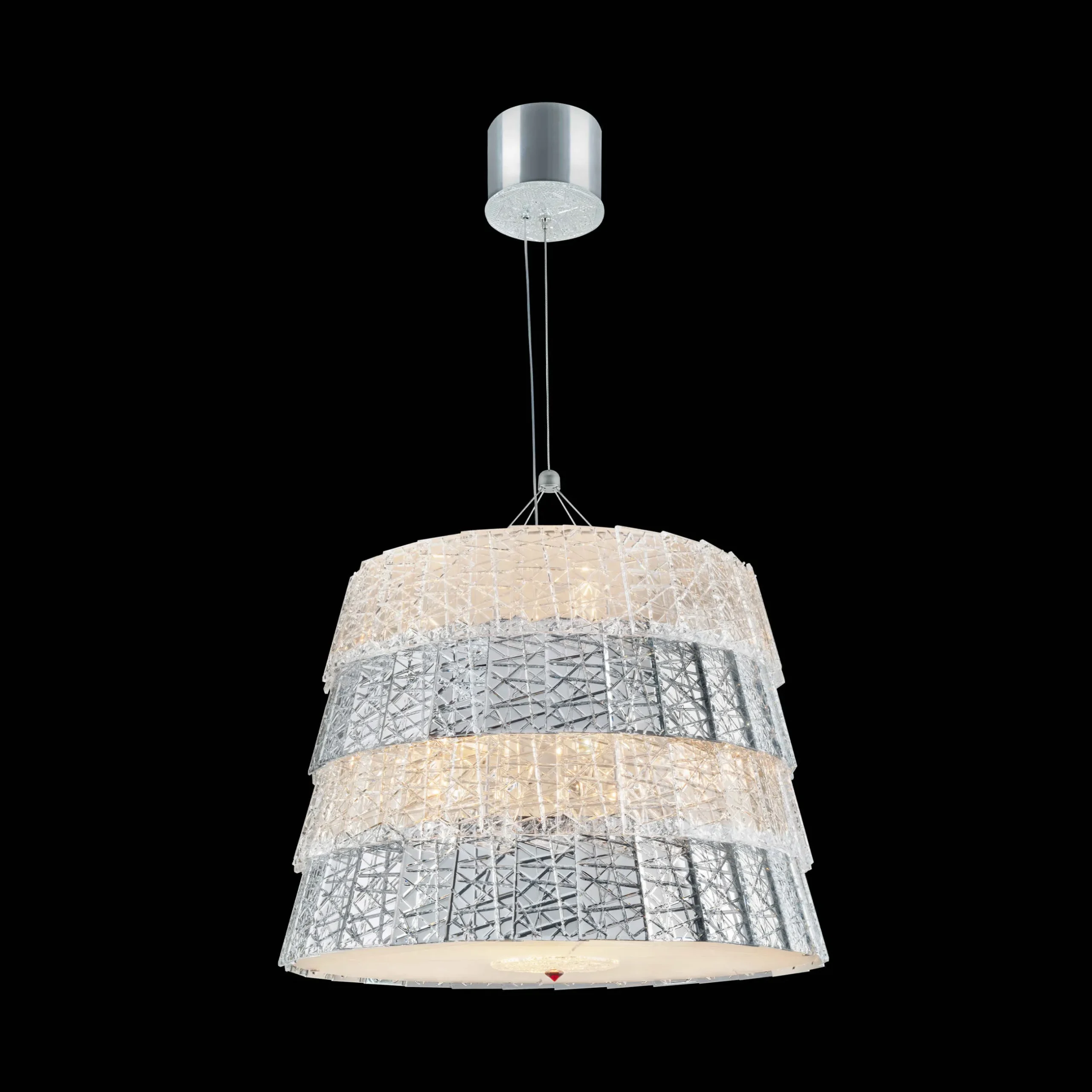 Chandeliers|Baccarat Tuile de Cristal Chandelier Frozen Silver M