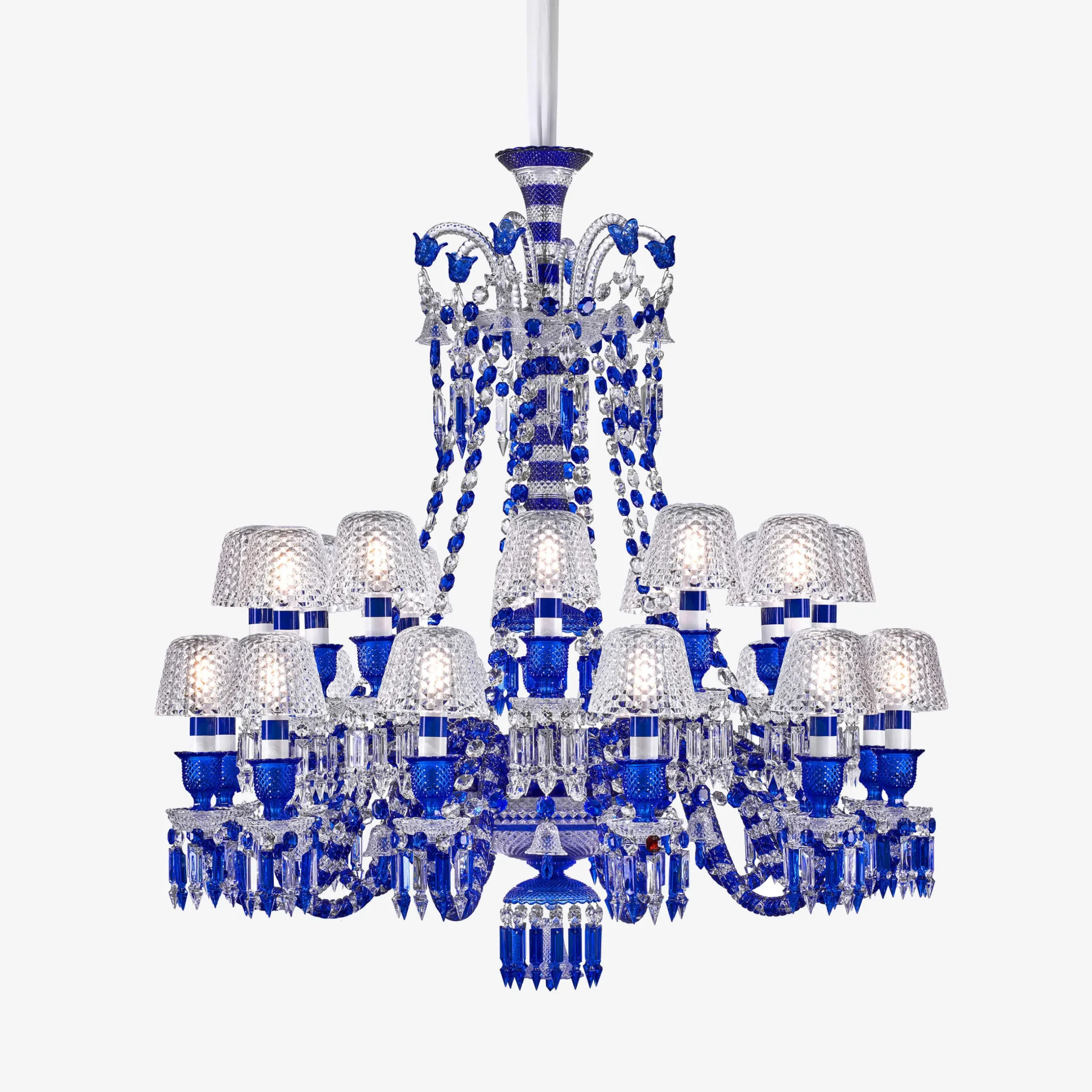 Chandeliers|Baccarat Zénith Faunacrystopolis Chandelier Blue (24L)